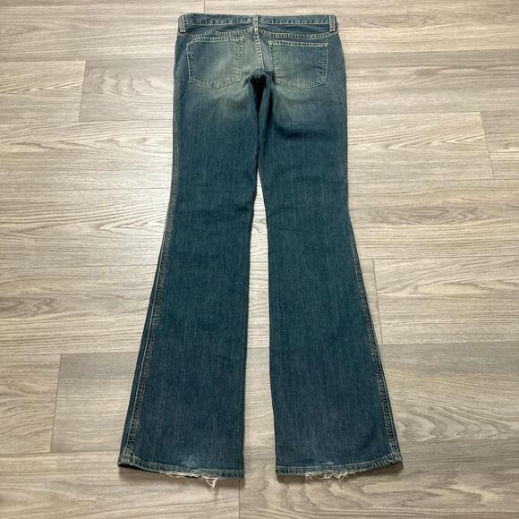 Vintage Y2K Gap Ultra Low Rise Bootcut Flare Distressed Jeans Size 8 Long - Picture 7 of 7